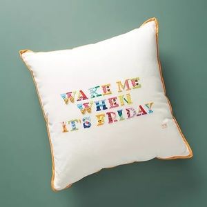Anthropologie Embroidered Decor Pillow